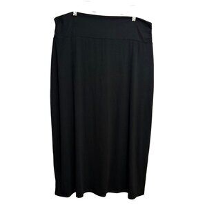 Faded Glory Black Maxi Skirt XXL Size 20 Elastic Waist Comfort Stretch Pull On